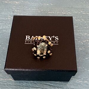 Bailey’s Fine Jewelry blacked silver green aqua and citrine ring size 7